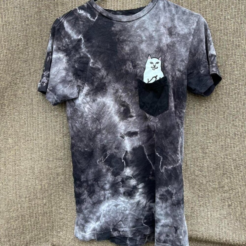 Rip n Dip woMen's Grey Tai Dai Cotton Short Sleeve Tee Shirt Size S